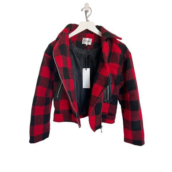 Vigoss Red Buffalo Check Moto Jacket - Picture 5 of 6